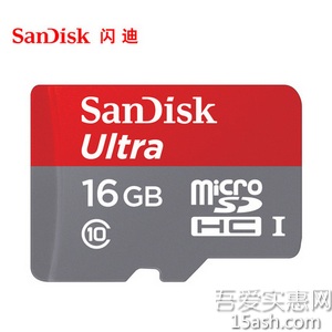SanDisk/闪迪 TF 16G Class10 Micro/SD高速内存卡 天猫39.9元包邮