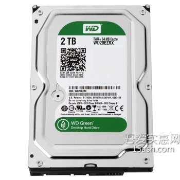 西部数据绿盘台式机硬盘（2TB/64MB/WD20EZRX）