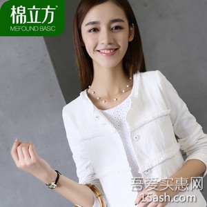 小香风棉麻短外套