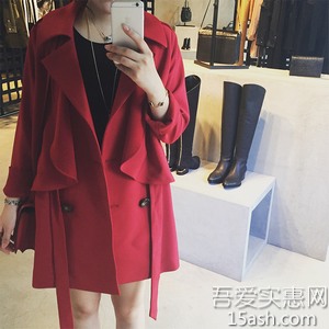 中长款女式风衣外套长袖¥178