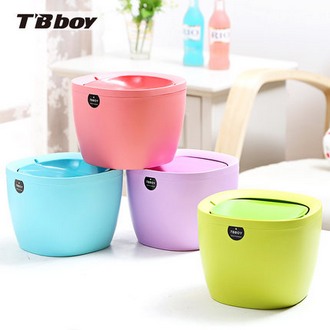 15.9元包邮 霹雳小子 韩式桌面摇盖创意塑料垃圾桶 4色