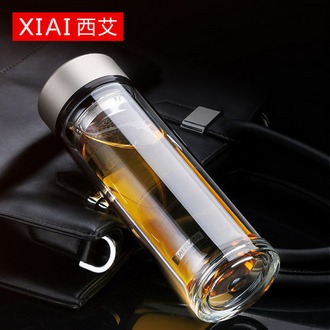 西艾双层便携玻璃杯320ml 14.9元包邮