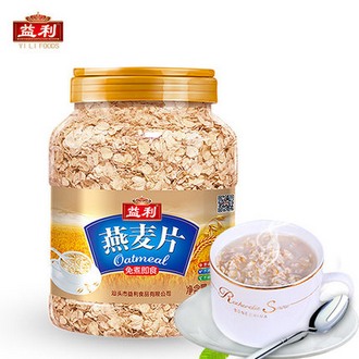 益利 无糖原味免煮燕麦片罐装1000g