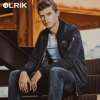 OLRIK 春秋季男士飞行夹克棒球服外套