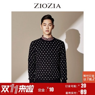 ZIOZIA CBV4ER1103 男士圆领印花针织衫