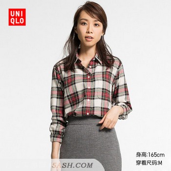 UNIQLO 优衣库 180871 女士法兰绒格子衬衫