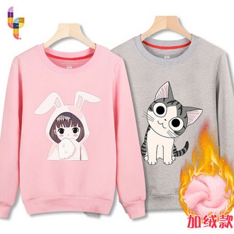 FLSL 女士秋冬套头加绒卫衣