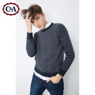 C＆A 男式 混色织纹 针织衫CA200184365