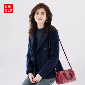 UNIQLO 优衣库 女士羊毛混纺双排扣大衣 178944