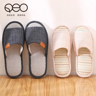 QEO 情侣亚麻室内防滑拖鞋 QEO 情侣亚麻室内防滑拖鞋