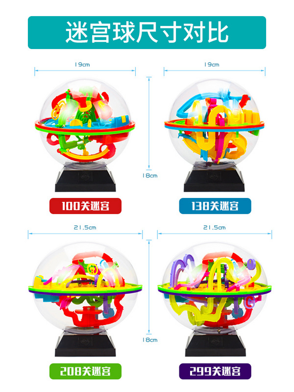 3D立体迷宫球益智玩具100关智力球