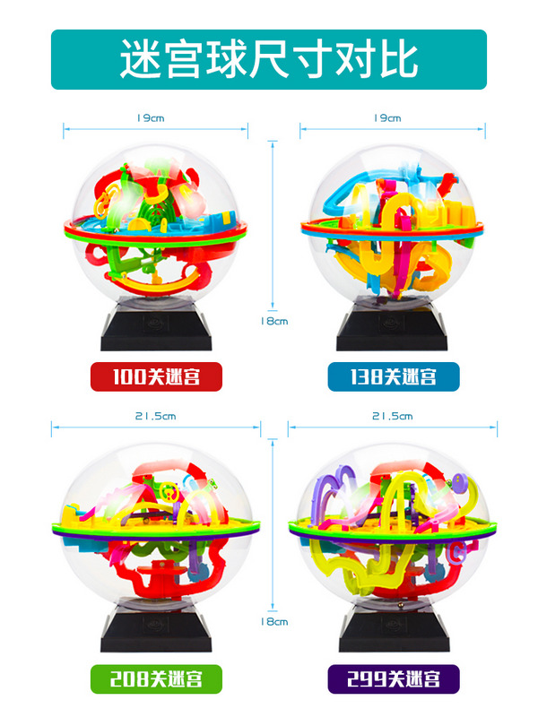 3D立体迷宫球益智玩具100关智力球